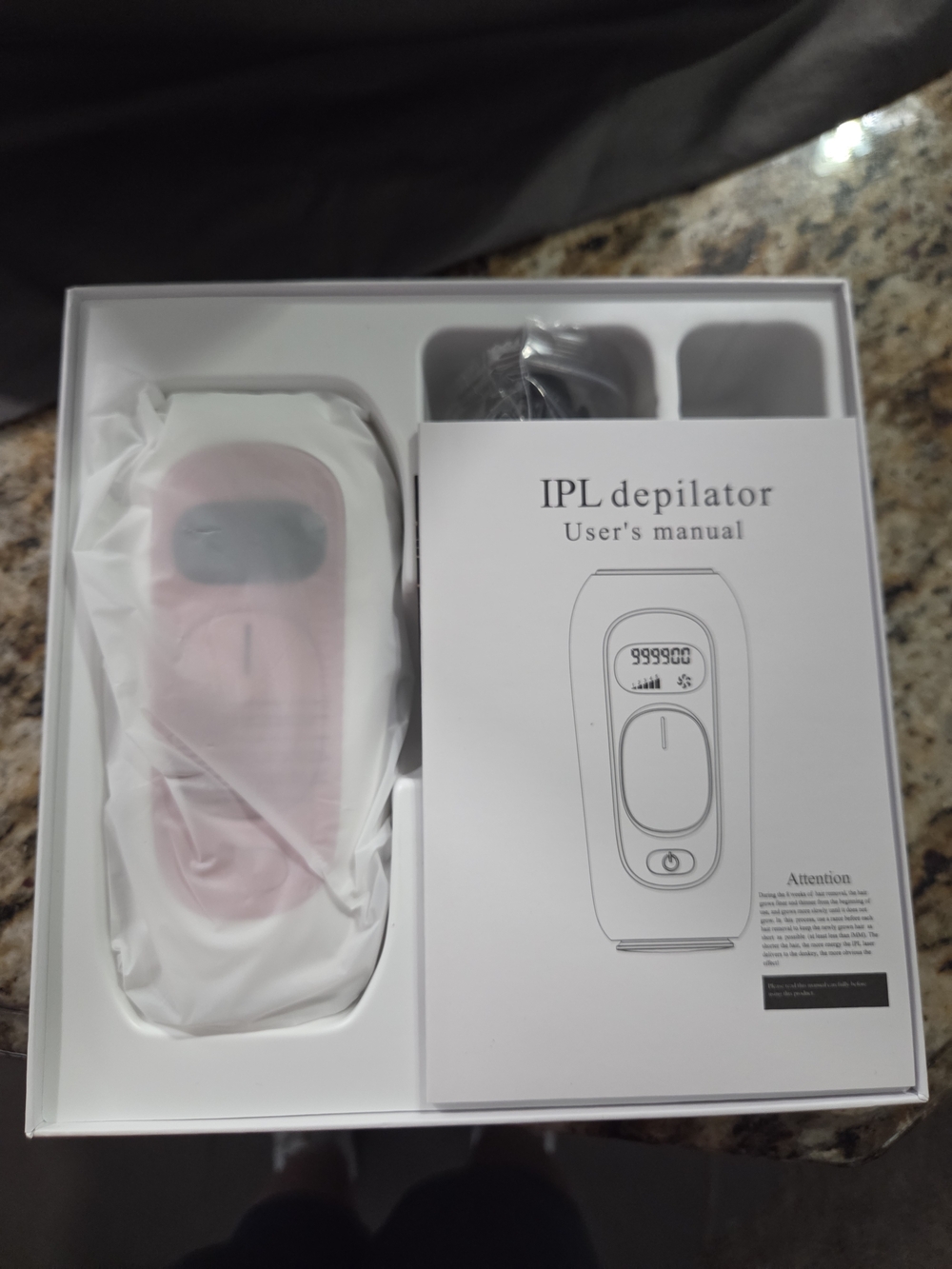 IPL Depilator Hair Removal Device - Pink & White